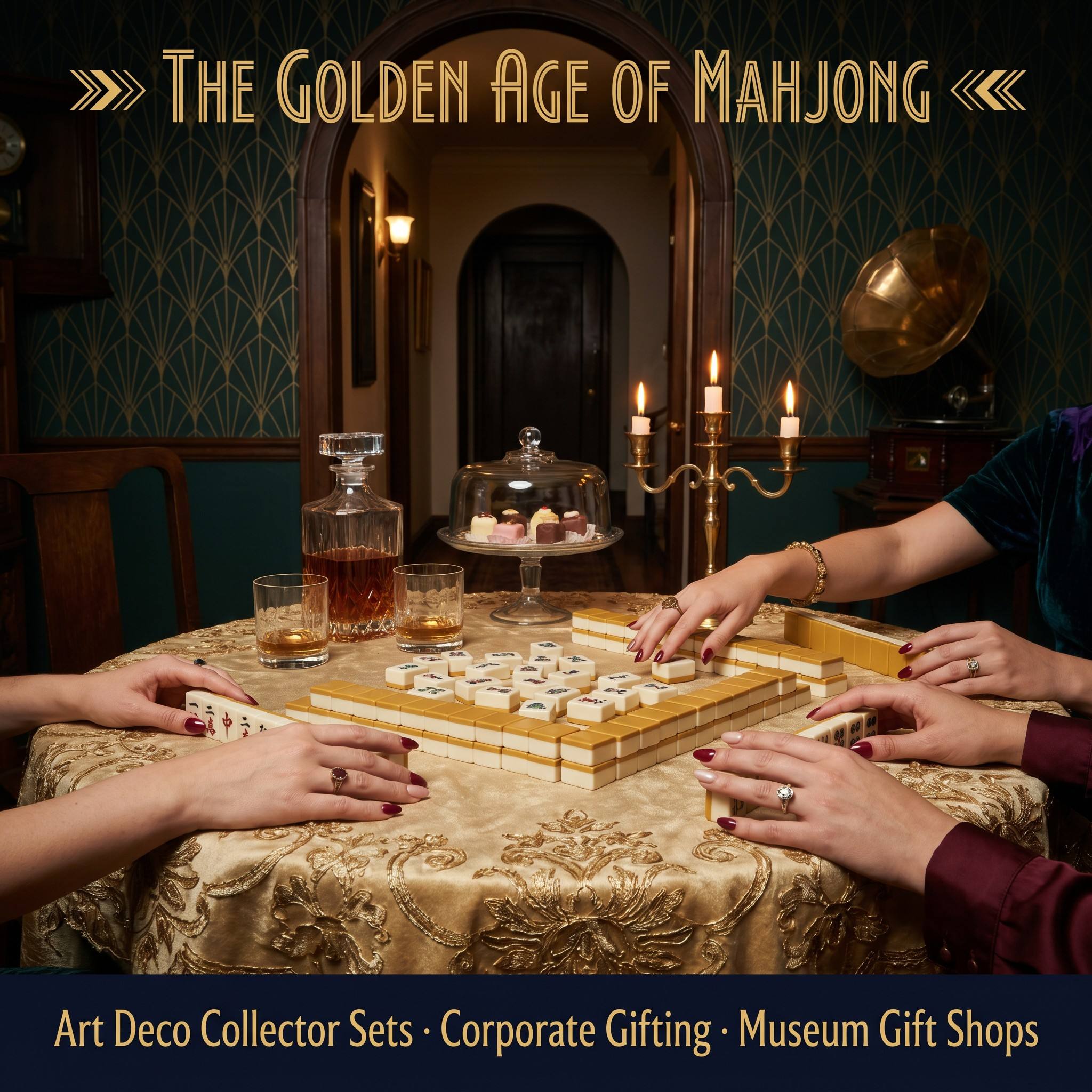 Gold Acrylic American Mahjong Set – 166 Tiles with Engraved Detail view 4