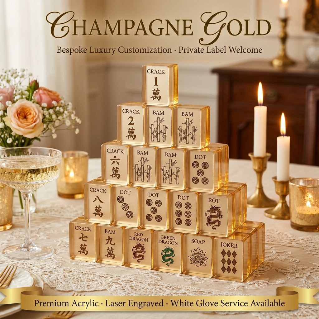 Lucite Lucite American Mahjong Set – 166 Tiles — Champagne Gold variant