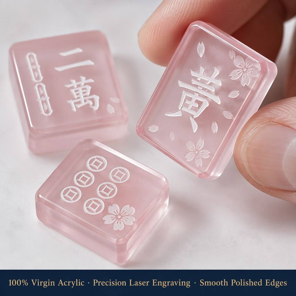 Pink Acrylic American Mahjong Set – 160 Tiles view 3