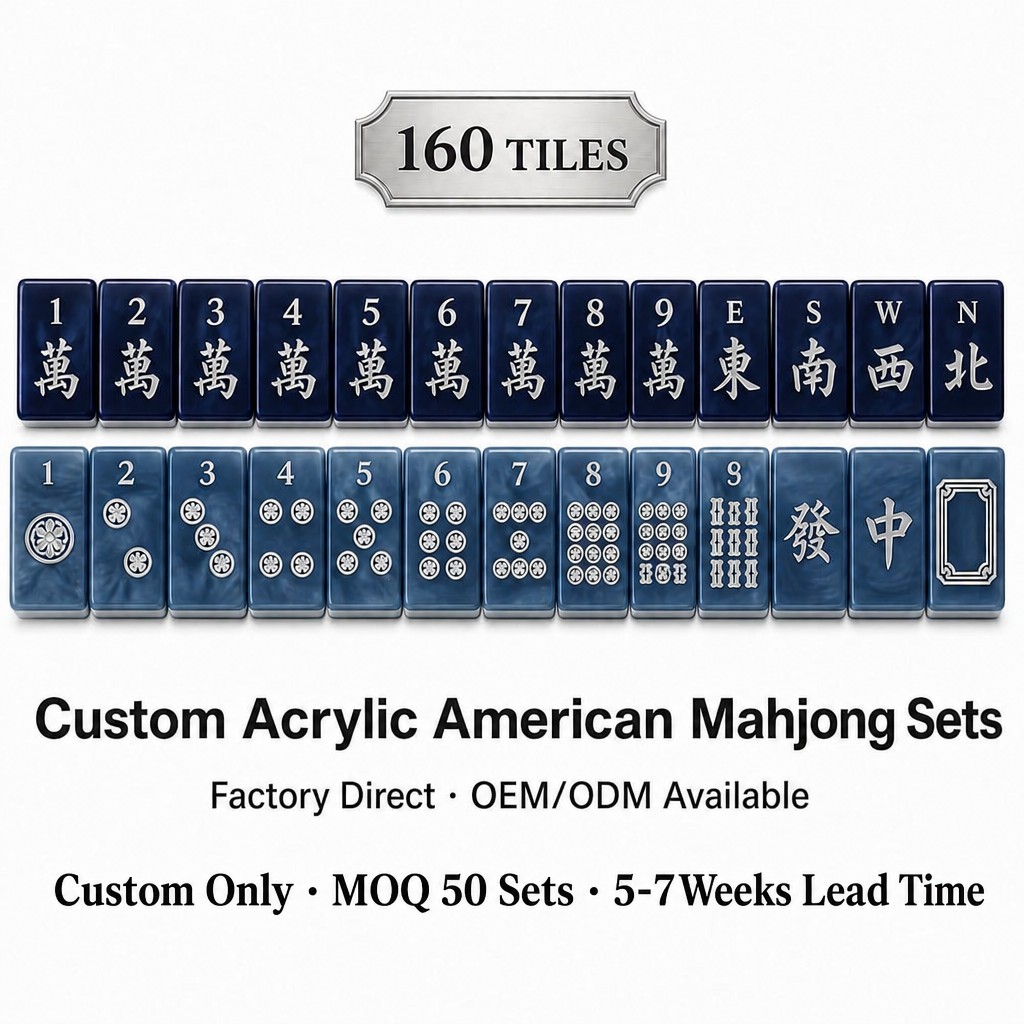 Navy Acrylic American Mahjong Set – 160 Tiles — dark blue variant