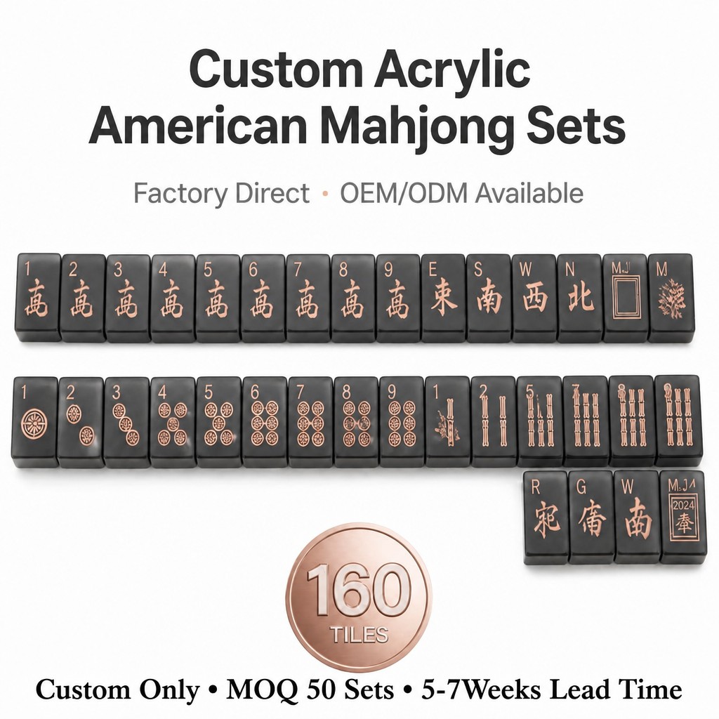 Rose Acrylic American Mahjong Set – 160 Tiles
